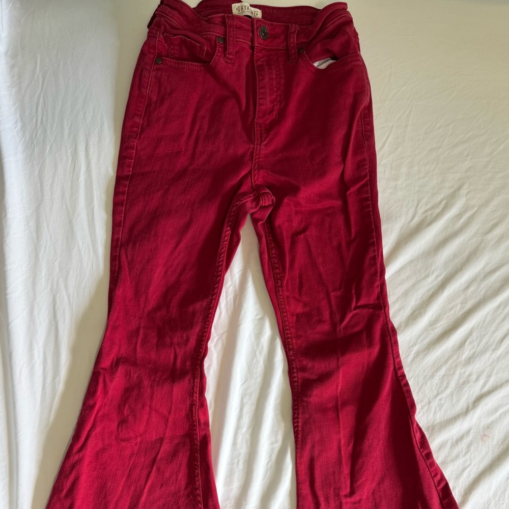Shyanne Women's Bold Red Flare Jeans